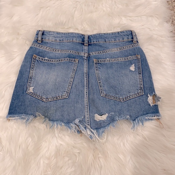 Free People Floral Embroidered Denim Mini Skirt - Picture 4 of 9